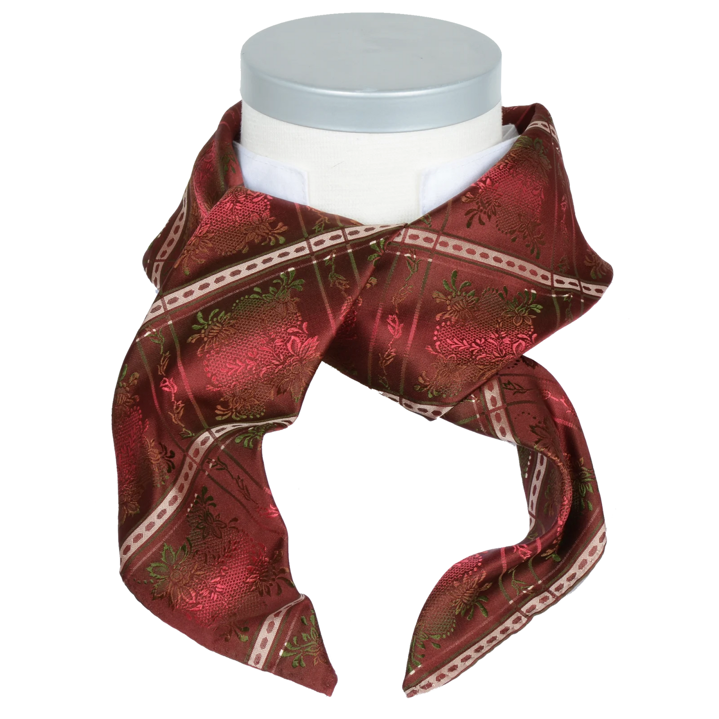Maria silk scarf-002-75x75-rust/green