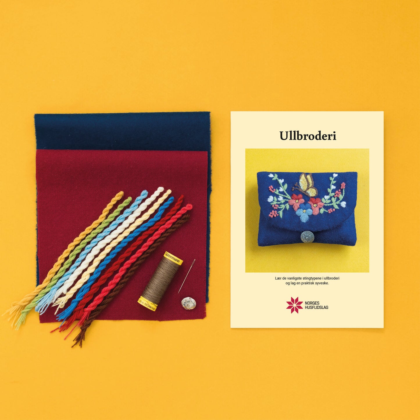 Bunadglede class-Ullbroderi/Wool Embroidery kit with 4 hrs. of Zoom classes starts Sept. 16, 2026