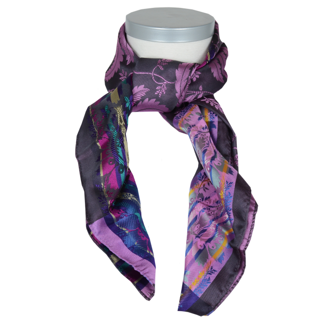Millenium silk scarf-016-70x70-purple/pink
