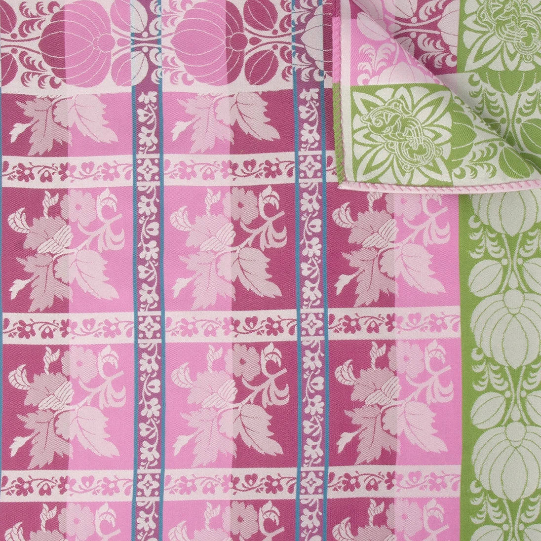 Mimmi silk scarf-020-70x70-pink/green