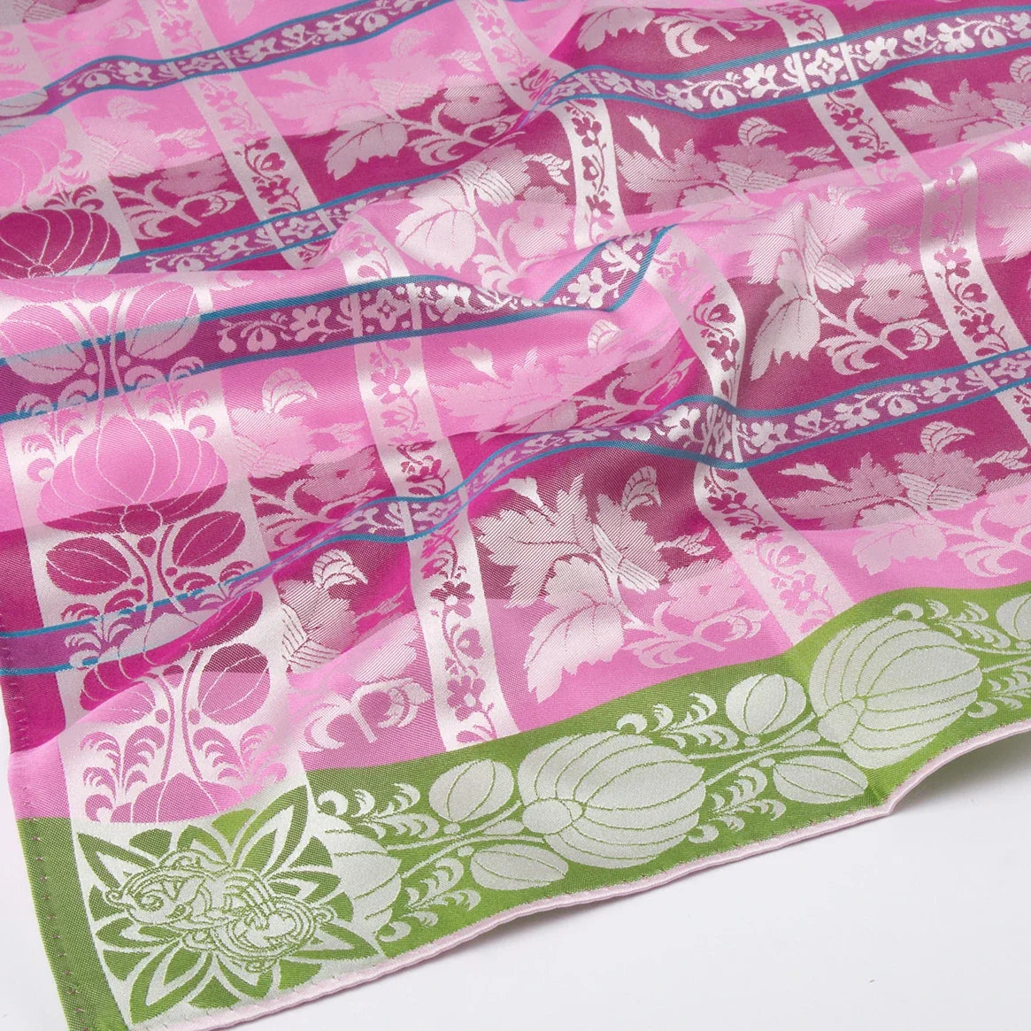 Mimmi silk scarf-020-70x70-pink/green