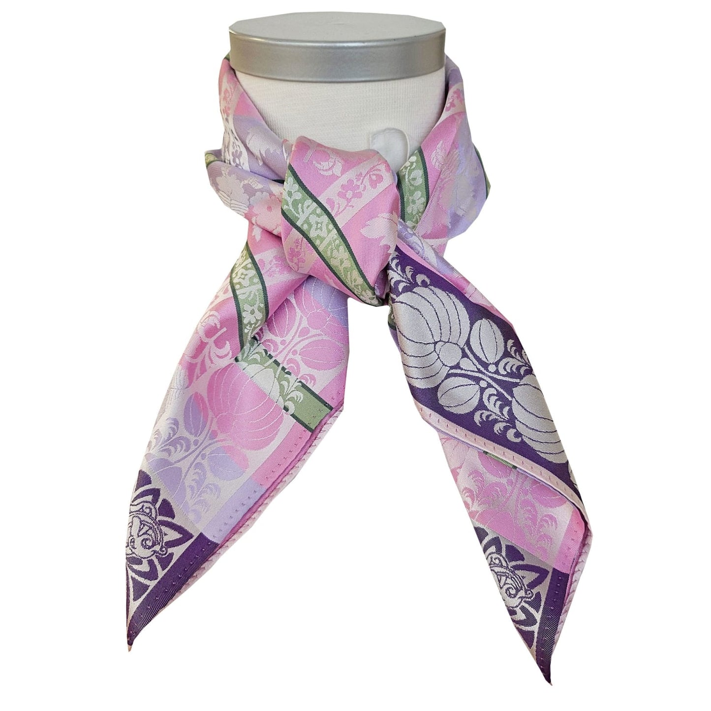 Mimmi silk scarf-022-70x70-pink/purple/green