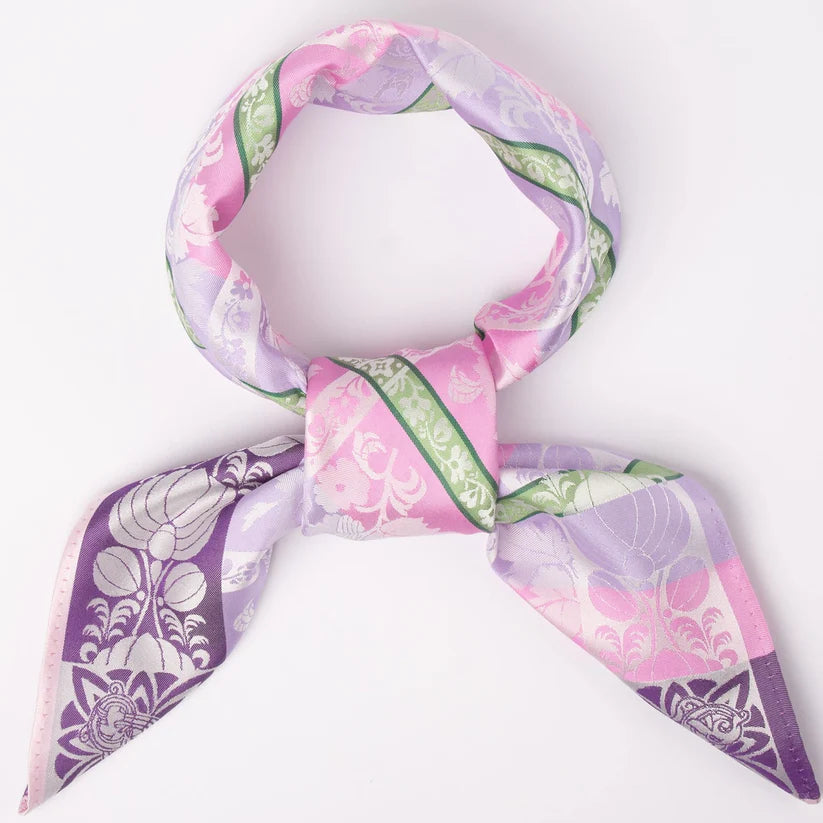 Mimmi silk scarf-022-70x70-pink/purple/green
