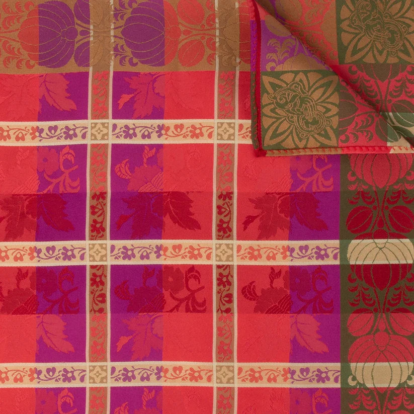 Mimmi *038* silk scarf 70cm x 70cm-orange/pink/green