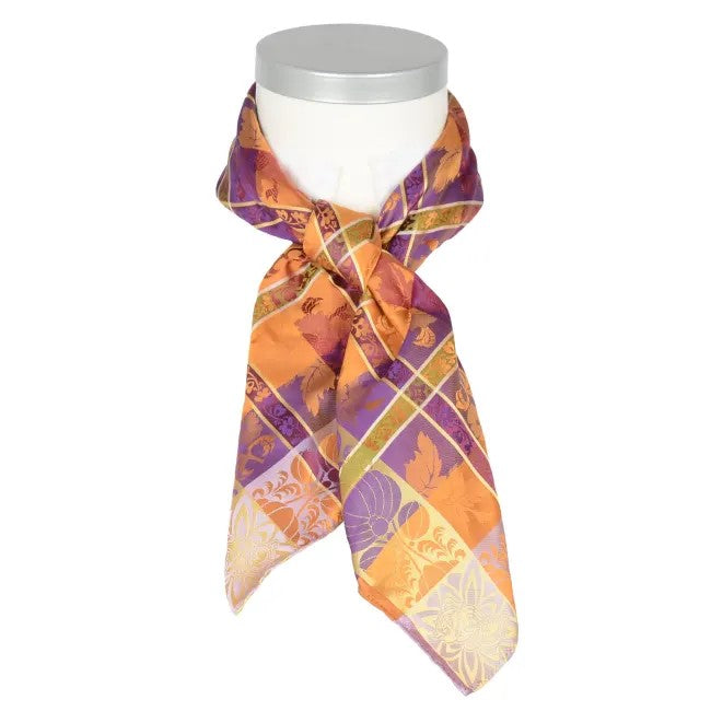 Mimmi *092* silk scarf 70cm x 70cm-orange/purple