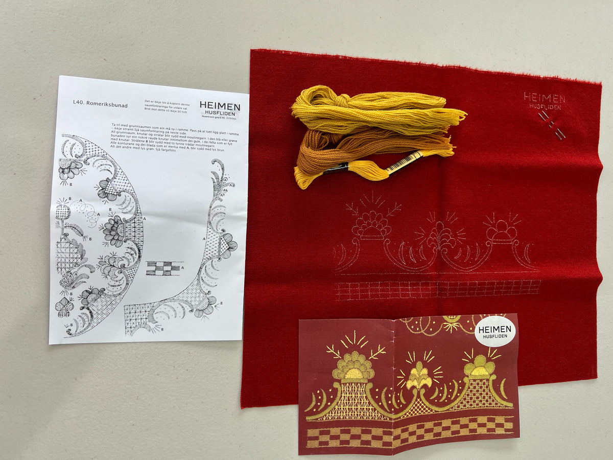 Bunad embroidery practice kit-Romerike L40 Bunad