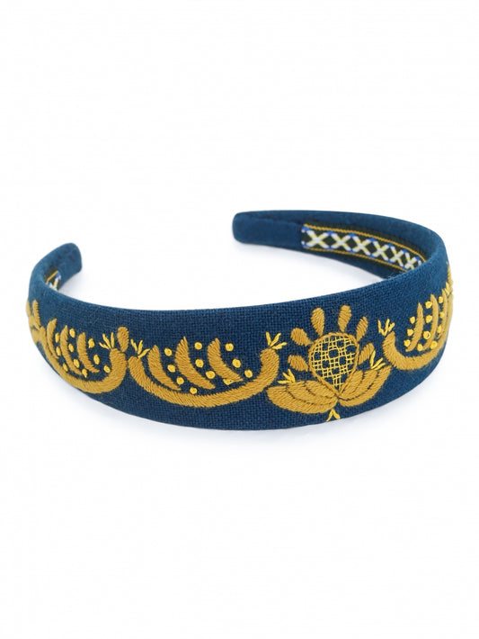 Headband-Romerike-embroidered-blue