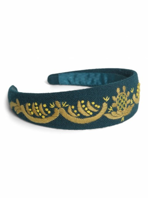 Headband-Romerike-embroidered-blue/green