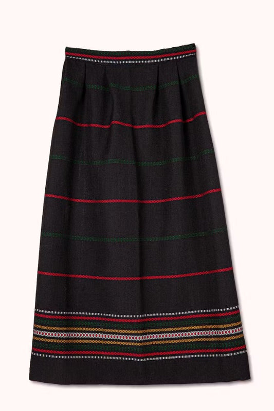 Apron piece-Rondastakk handwoven wool-black