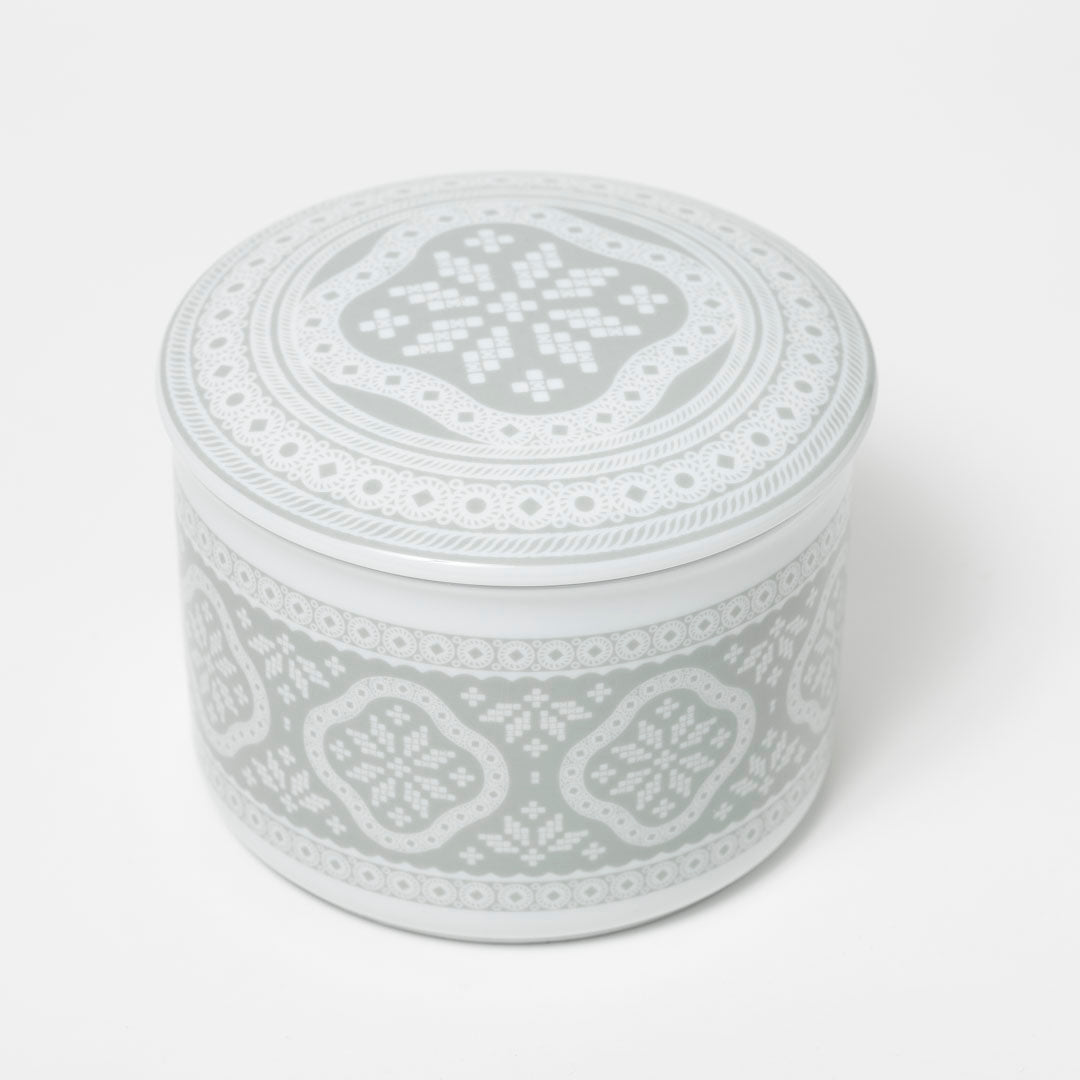 Porcelain jewelry box-Tradition gray/large
