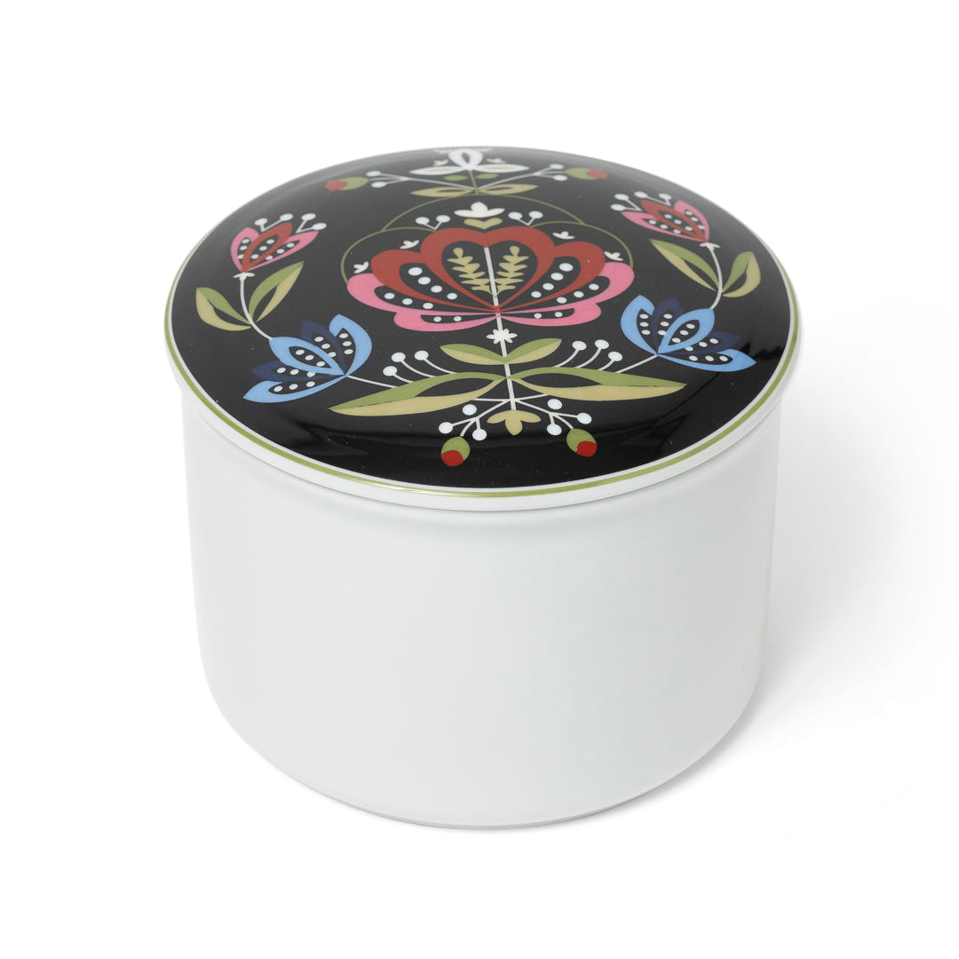 Porcelain jewelry box-Rogaland Jelsa/large-black