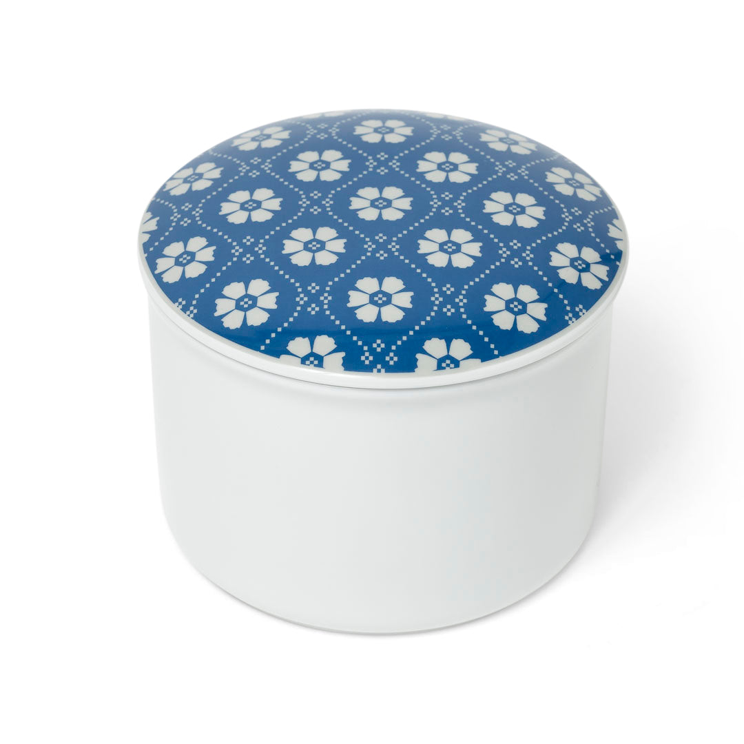 Porcelain jewelry box-Trønderlag/large-blue
