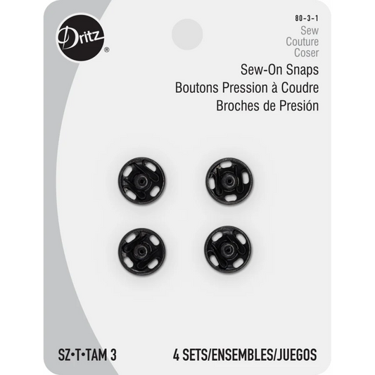 Sew-on snaps-size 3