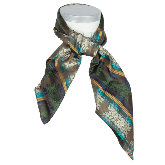 Strauss *040* silk scarf 75cm x 75cm-green/blue