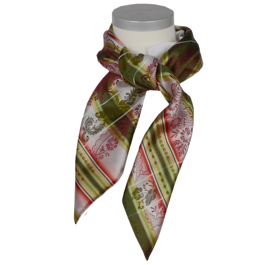 Theresia *040* silk scarf 80cm x 80cm-green/red