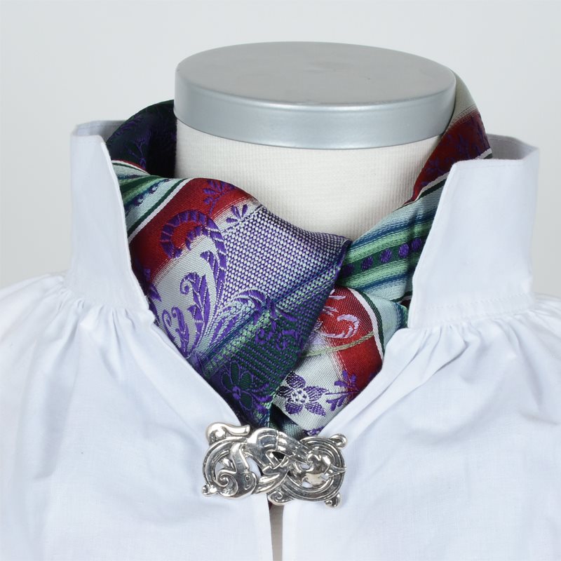 Theresia silk scarf-106-80x80-purple/green/red