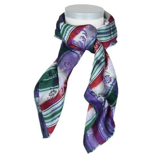 Theresia *106* silk scarf 80cm x 80cm-purple/green/red