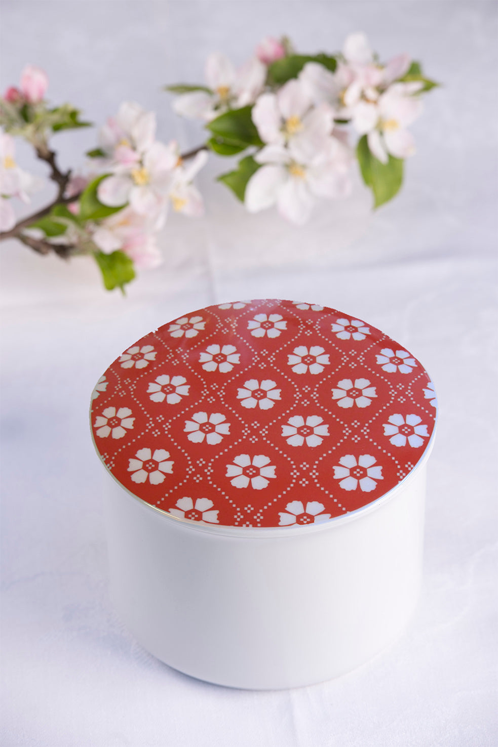 Porcelain jewelry box-Trøndelag/large-red