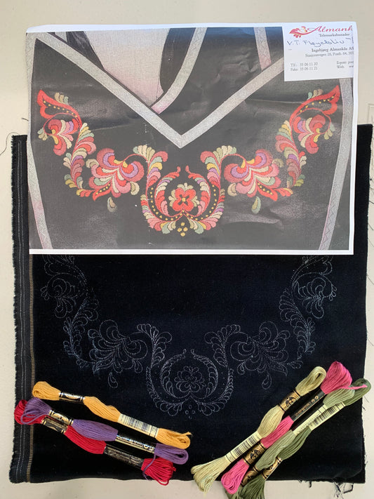 Bunad embroidery practice kit-Telemark Fløyelsliv Bunad