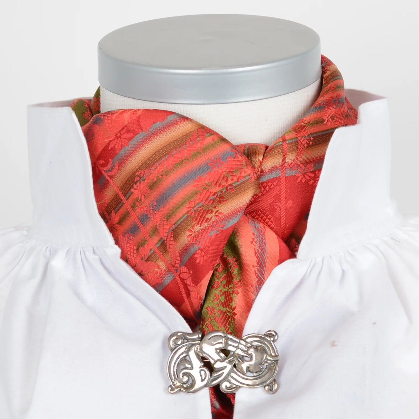 Victoria *055* silk scarf 70cm x 70cm-orange/green