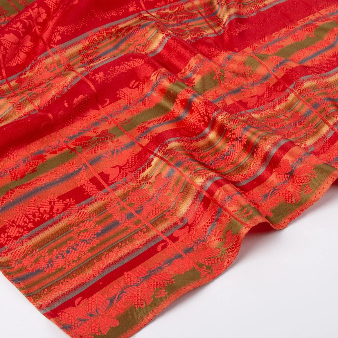 Victoria *055* silk scarf 70cm x 70cm-orange/green