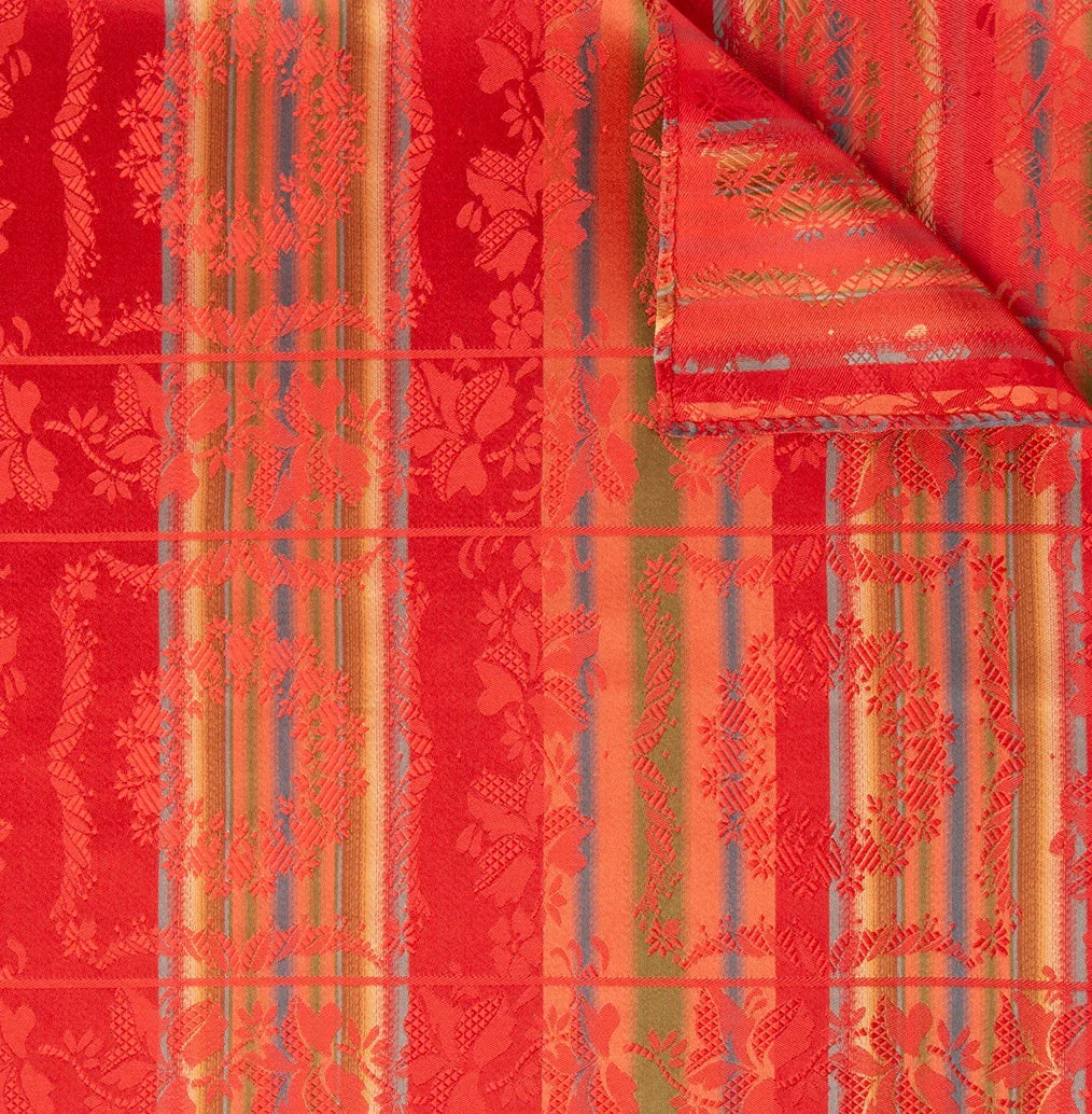 Victoria *055* silk scarf 70cm x 70cm-orange/green