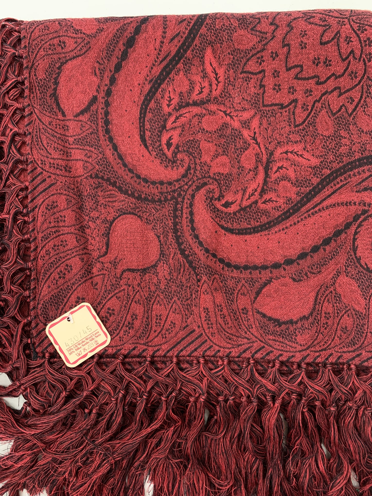 Wiener shawl-silk/wool-140x140cm with long fringes