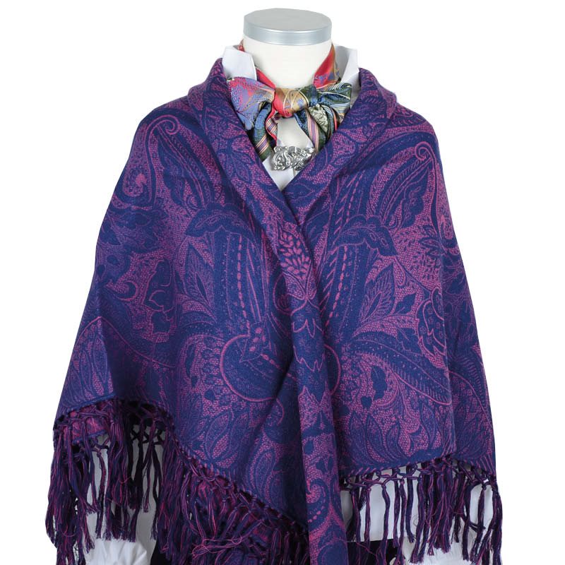 Wiener shawl-silk/wool-140x140cm with long fringes