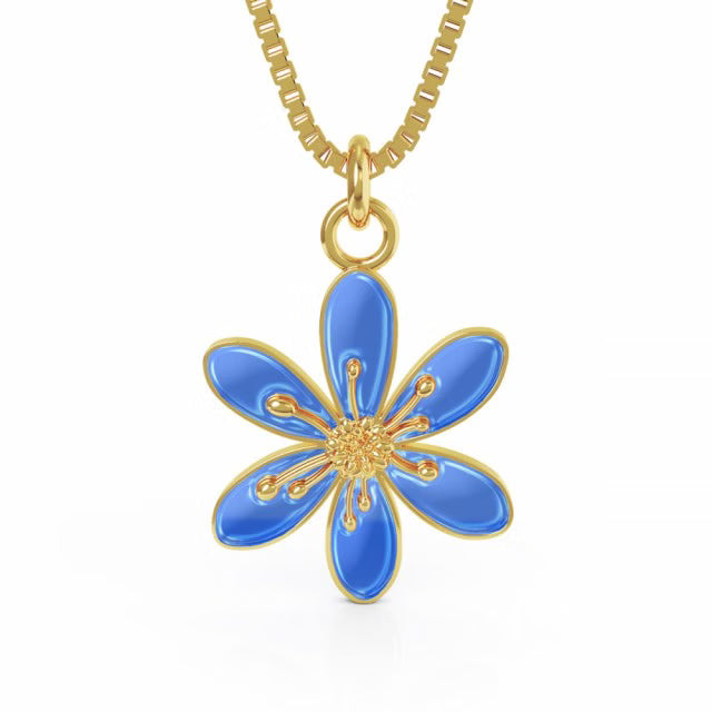 Necklace Blåveis-gold plated silver