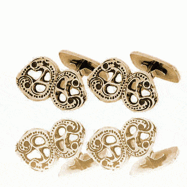 Cufflinks-#10-Romerike-double-antique gilded silver