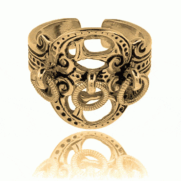 Ring #8-Romerike-antique gilded silver