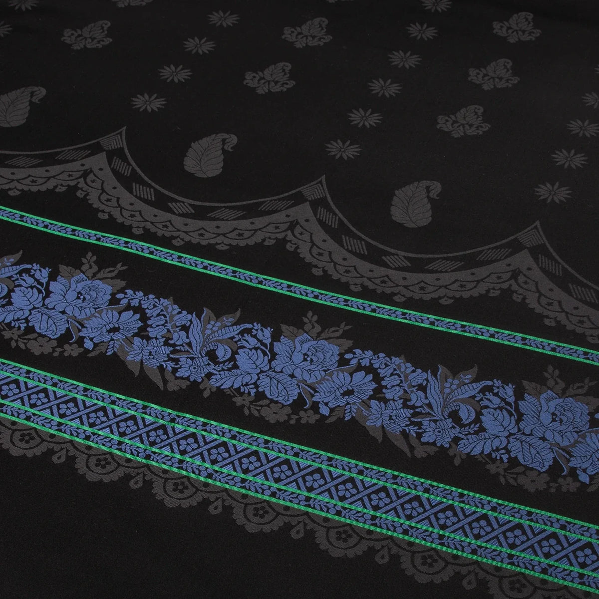 Apron piece-Edel-silk-blue/green/black