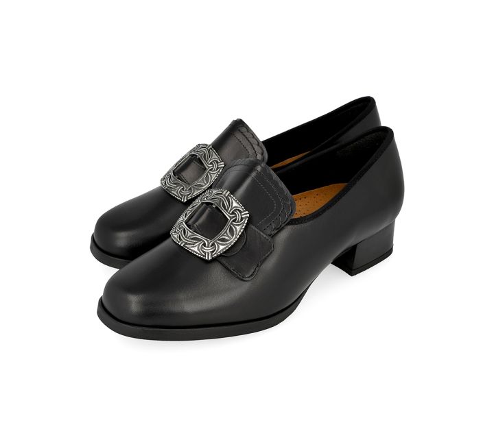 Women's bunad shoes-Eli-leather-black