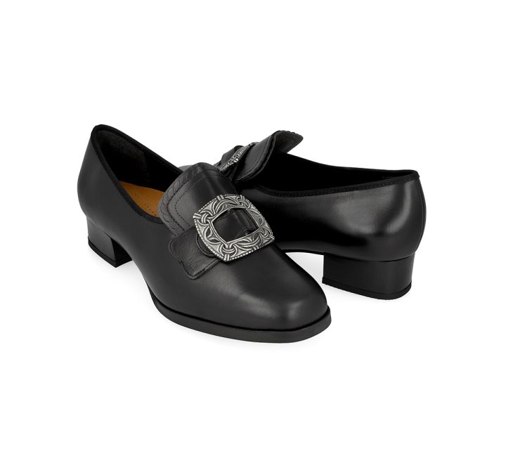 Women's bunad shoes-Eli-leather-black