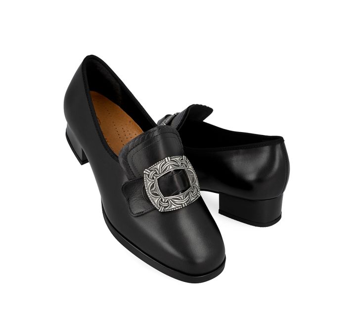 Women's bunad shoes-Eli-leather-black