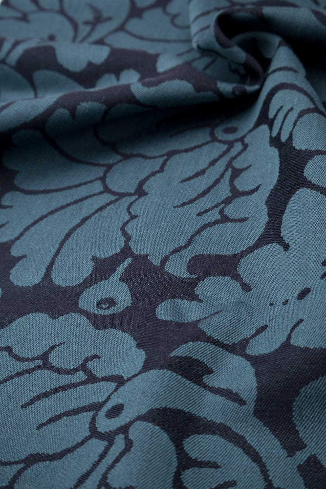 Wool fabric-1700-talls Ulldamask-4213-100% wool-150 cm wide-450 gr weight-blue/turquoise 730