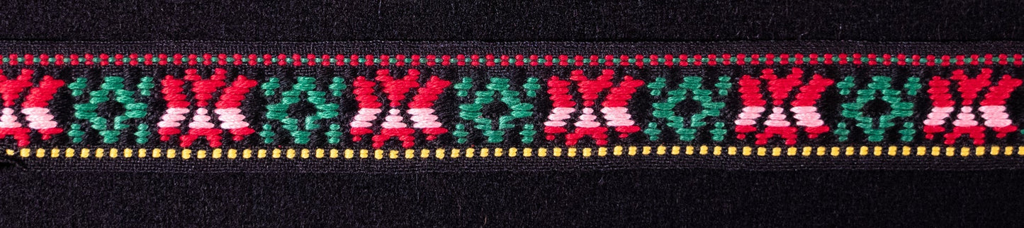 Hardanger barnebånd-18mm-red/green