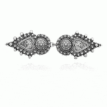 Clasps-#12-Telemark with safety pins-oxidized silver