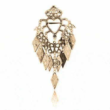 Brooch-Heart #10 Romerike-old gilded silver
