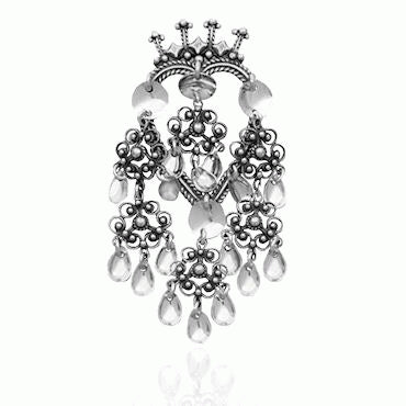 Brooch-Heart #25-oxidized silver