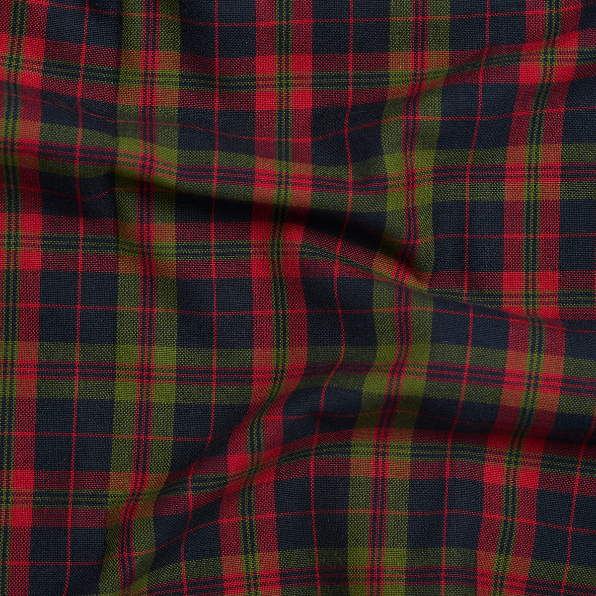 Cotton fabric-Oskar 64(Husflid 64)-100% cotton-150 cm wide-red/green/black plaid