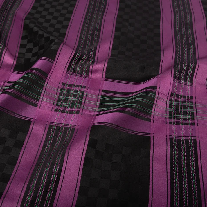 Apron piece-Kari 100% silk-black/purple