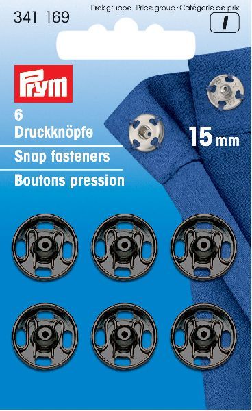 Fasteners-Prym Sew-on snaps-size 4-15mm-6 pieces