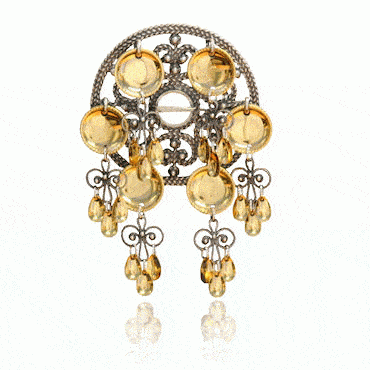 Brooch-102300-#02-oxidized silver/gilded silver