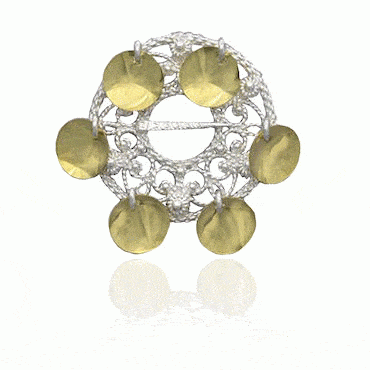 Brooch-#44-silver/gilded silver