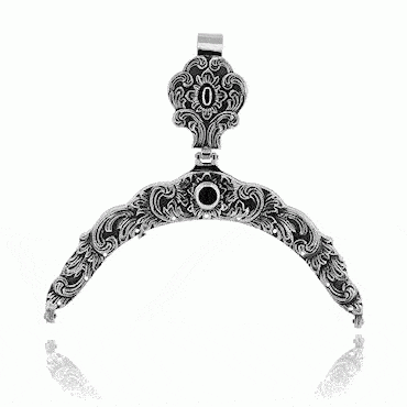 Purse clasp-#08-Romerike-oxidized silverplate