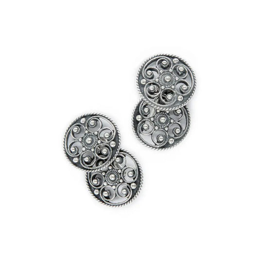Cufflinks-550768-Oslo-Jubileum filigree-oxidized silver